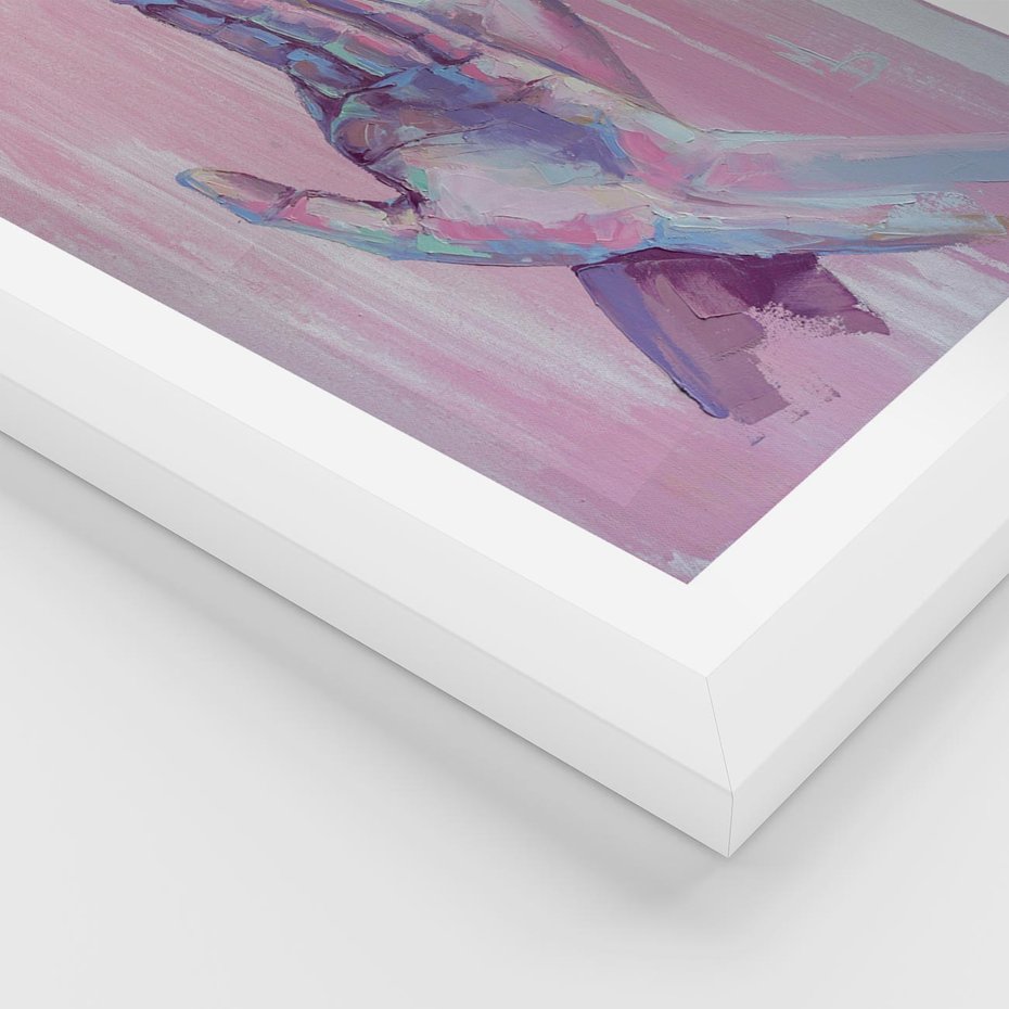 Plakat w ramie 50x70 - Splecione - obraz olejny, pastelowe kolory - rama biała