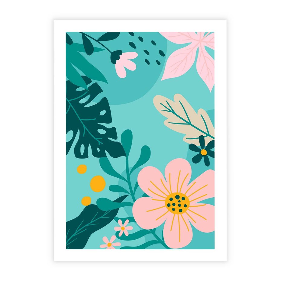 Plakat bez ramy 21x30 - Kwiatowy Impuls - pastelowa kompozycja, kwiaty