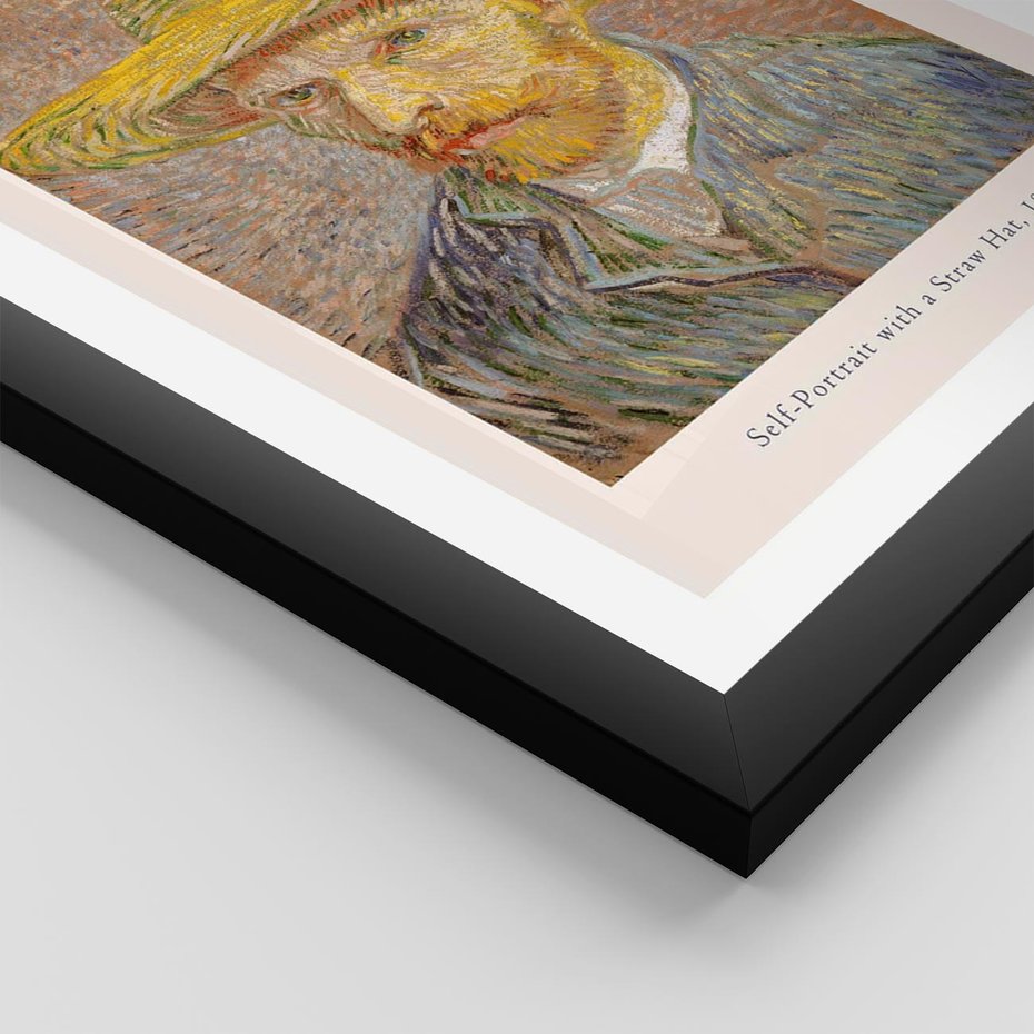 Plakat w ramie 40x50 - Autoportret van Gogha - van gogh, autoportret - rama czarna