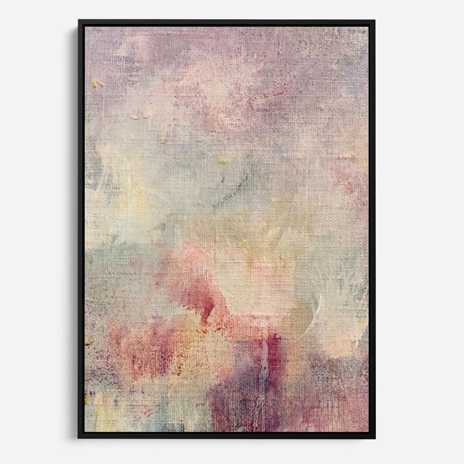 Obraz w ramie 50x70 - Miękka Melodia Pasteli - olejne płótno, pastelowe kolory - rama czarna