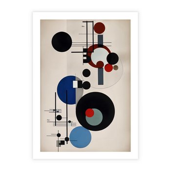 Plakat bez ramy 30x40 - Rozkwitające Wibracje Wyobraźni - abstrakcyjna geometryczna kompozycja, koła linie