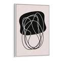 Obraz w ramie 80x120 - Abstrakcyjne Harmonie - abstrakcyjne szkicowane linie, minimalizm - rama biała