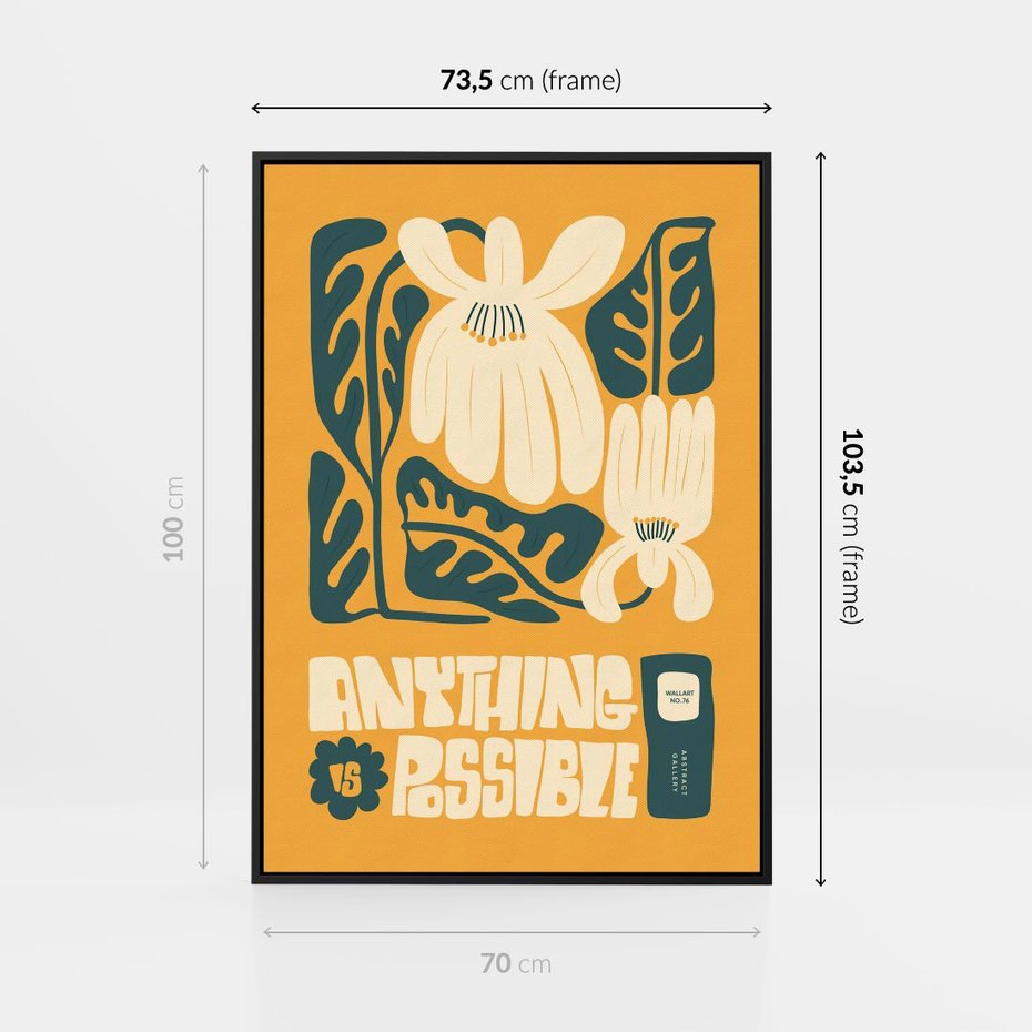 Obraz w ramie 70x100 - Impulsy Harmonii - kwiaty, nowoczesny plakat - rama czarna