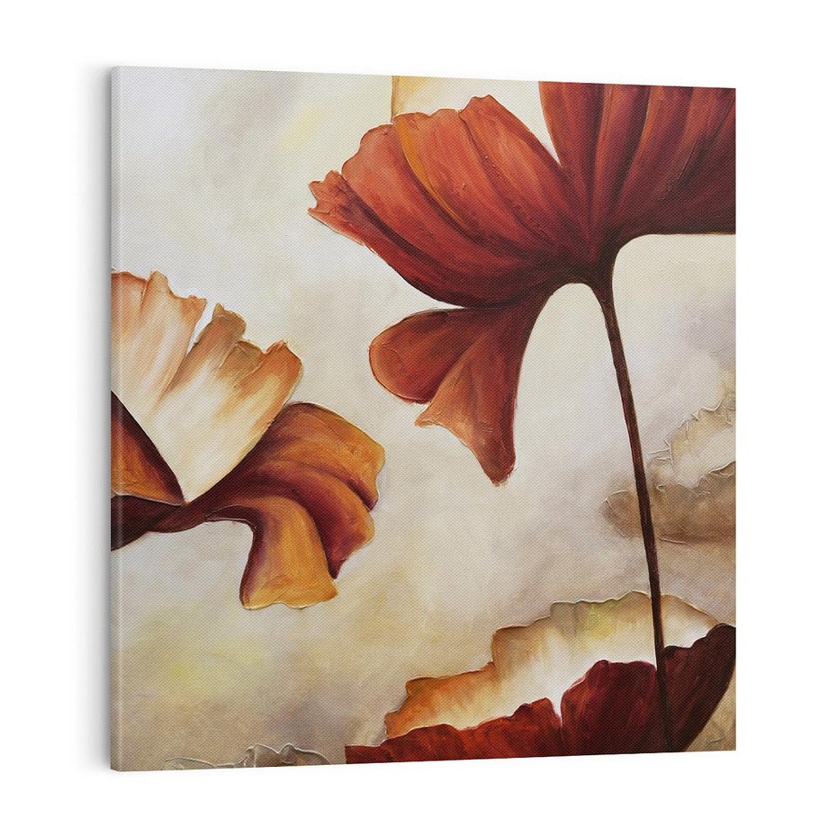Obraz na płótnie 40x40 - Sztuka Kwiatów - kwiaty, sztuka