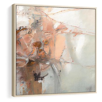 Obraz w ramie 50x50 - Taniec księżycowego pyłu - abstrakcja, tekstury farb - rama drewno