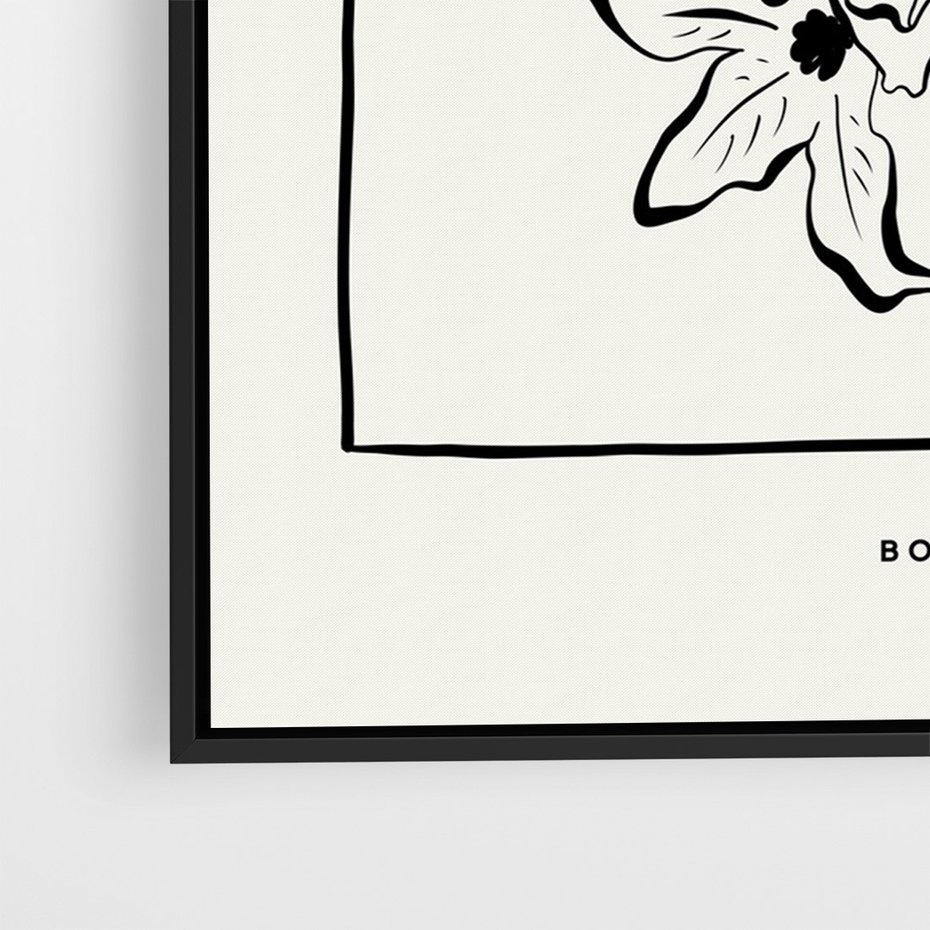 Obraz w ramie 70x100 - Kwiatowe przestrzenie - kwiat, grafika - rama czarna