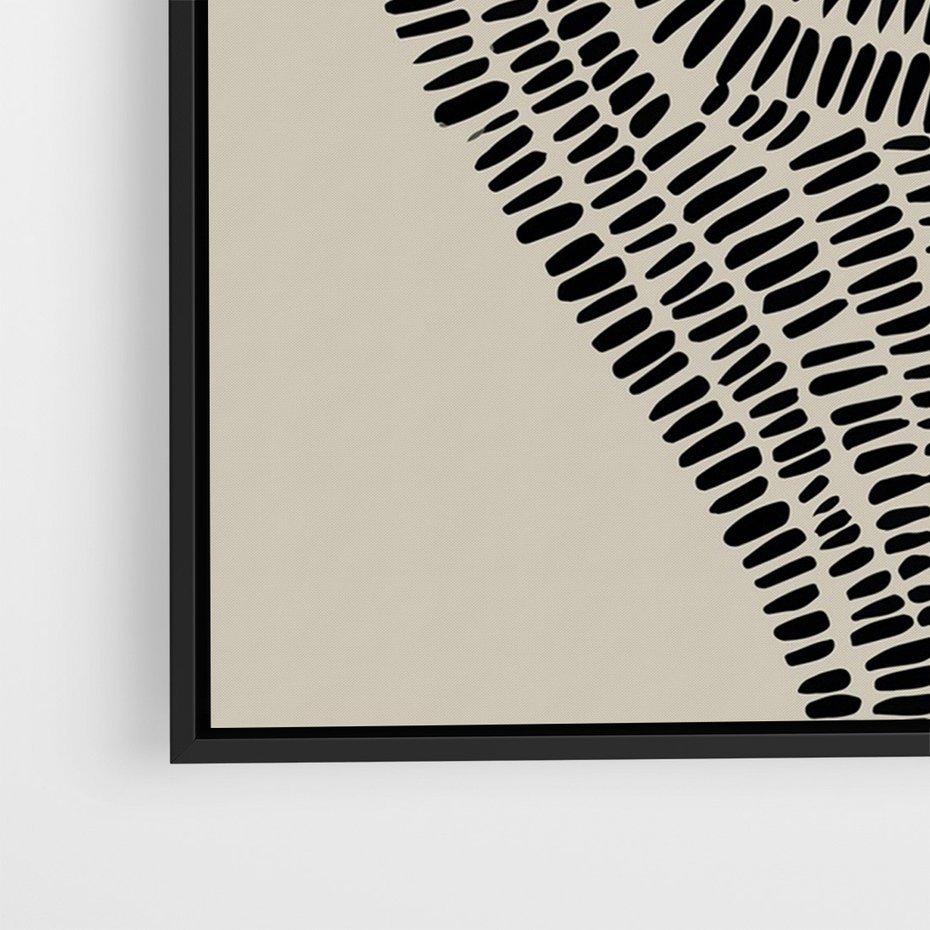 Obraz w ramie 50x70 - Nowoczesne Spektrum Wyobraźni - boho plakat, czarne kropki kreski - rama czarna