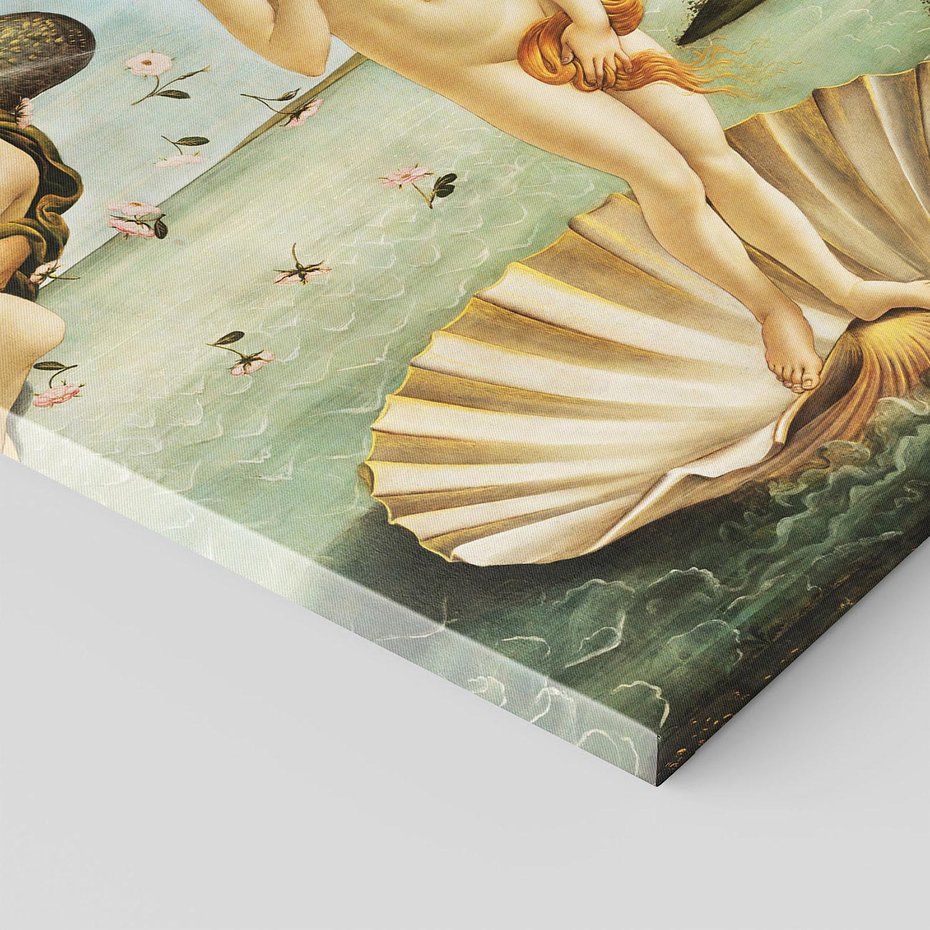 Obraz na płótnie 40x40 - "Narodziny Wenus" (1485), Sandro Botticelli - Reprodukcja - reprodukcja, obraz na płótnie
