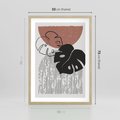 Plakat w ramie 50x70 - Nowoczesna Monstera: Szkic w Grafice - nowoczesna grafika, monstera - rama drewno