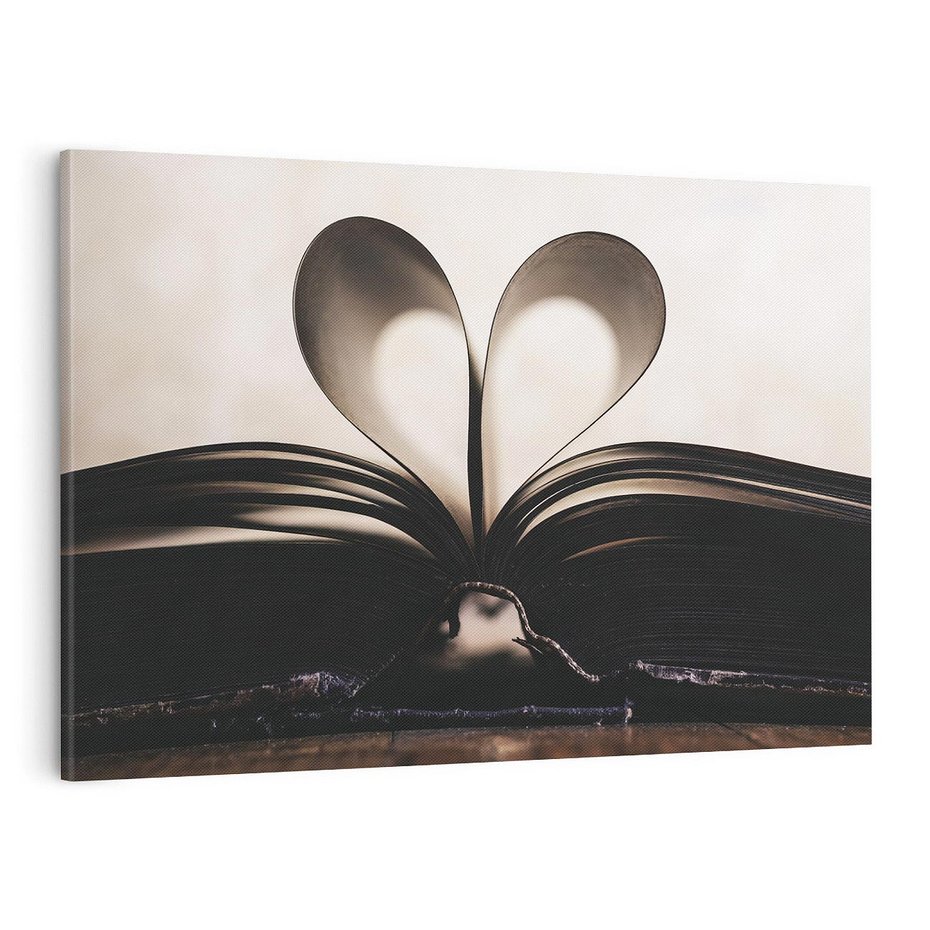 Obraz na płótnie 120x80 - Książka - Serce Retro - ksizka, serce