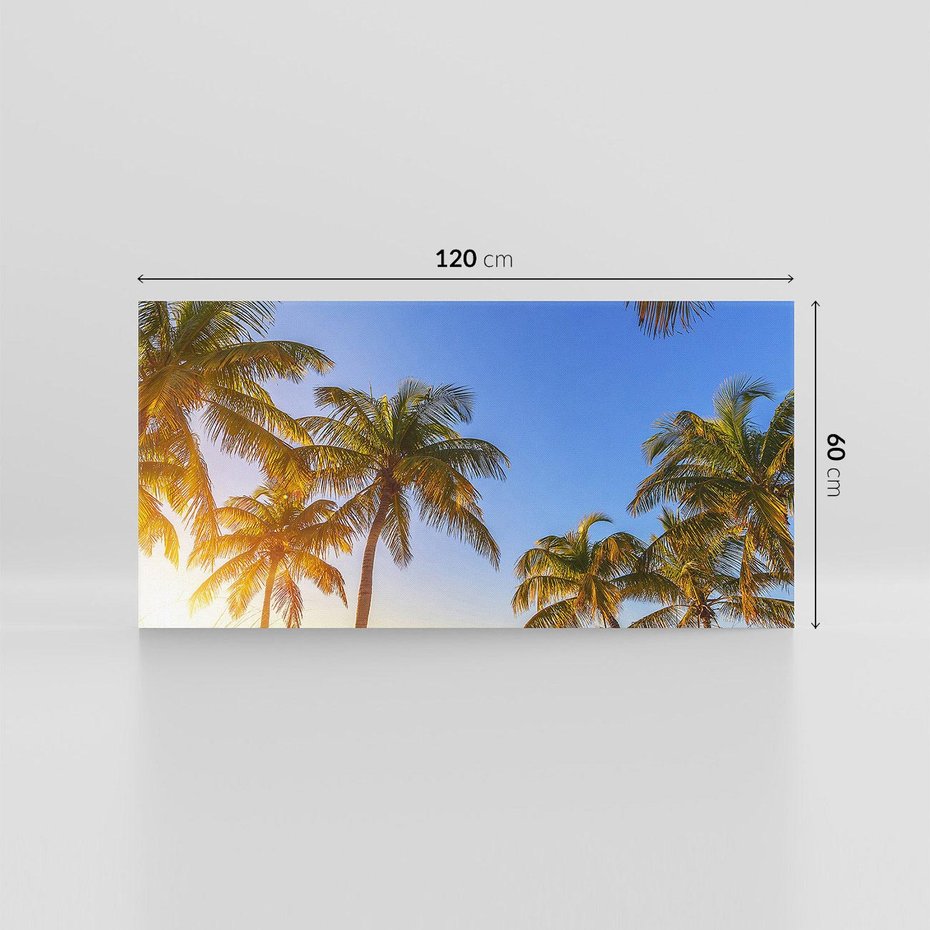 Obraz na płótnie 120x60 - Rajskie palmy w tropikalnym raju - palmy, tropiki