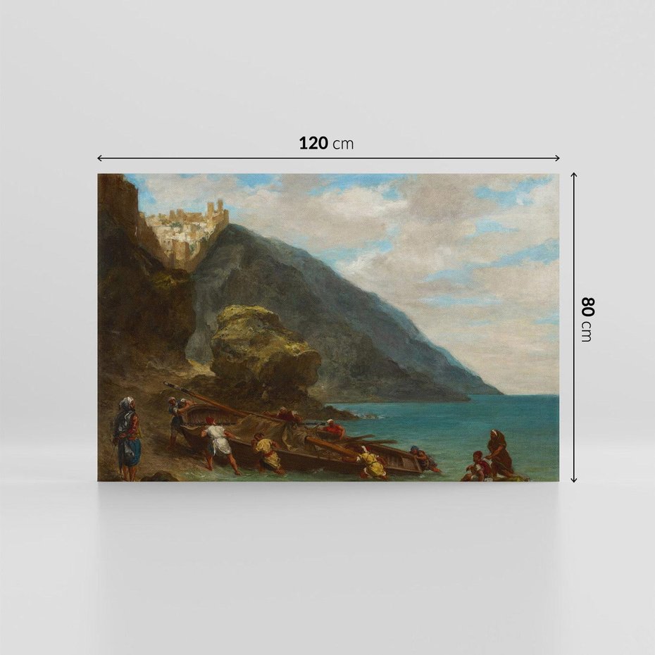 Obraz na płótnie 120x80 - "View of Tangier from the Seashore" Eugène Delacroix - Reprodukcja - reprodukcja, obraz na płótnie