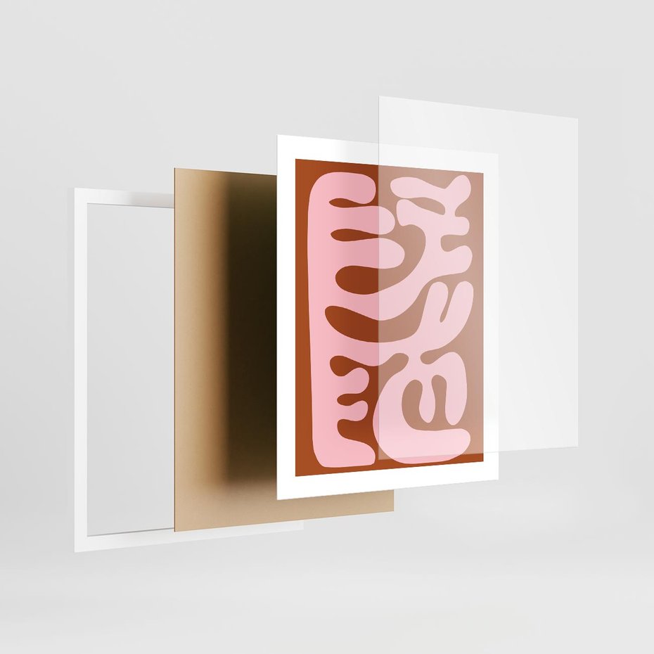 Plakat w ramie 40x50 - Migotliwe Boho Marzenia - abstrakcyjny obraz, plakat - rama biała