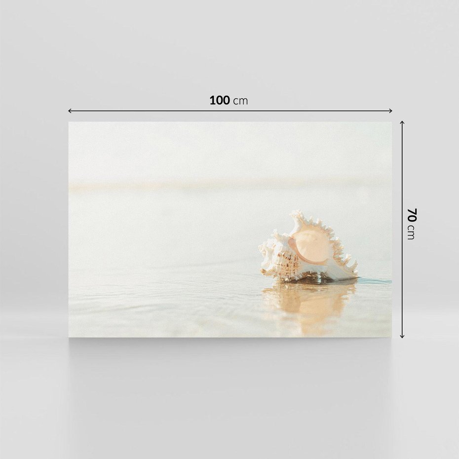Obraz na płótnie 100x70 - Spokój Plaży - fotografia, biała muszla na plaży