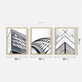 Zestaw obrazy w ramie 50x70 galeria - Architemtura, czarno, białe, fotografie - rama drewno