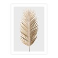 Plakat bez ramy 21x30 - Złoty blask palmowego liścia - złota, palma