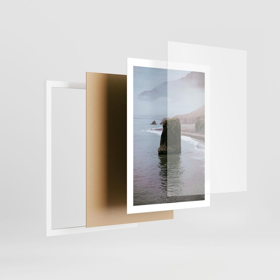 Plakat w ramie 50x70 - Północna Dzikość: Skaliste Klify nad Morzem - skały, klify - rama biała