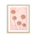 Plakat w ramie 40x50 - Rozkwitające Emocje - minimalistyczny plakat, pudrowe kwiaty - rama drewno