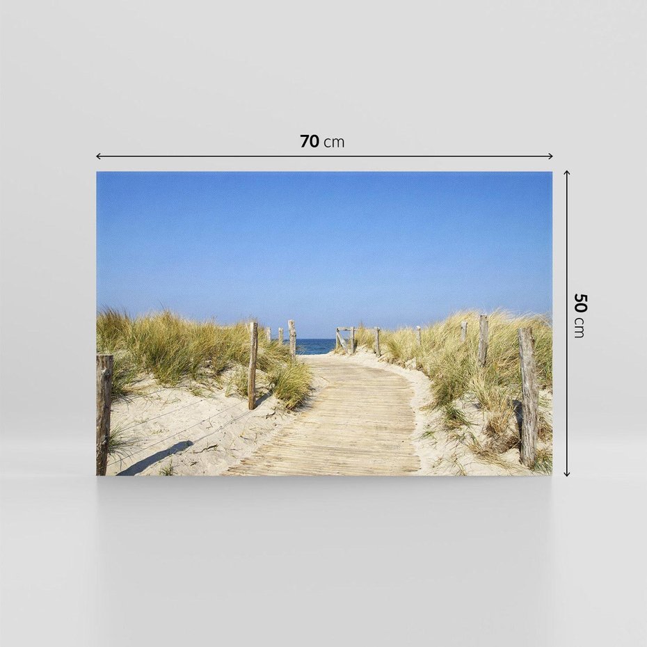 Obraz na płótnie 70x50 - Plaża: magia morza i wydm - plaża, morze