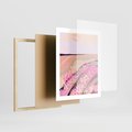 Plakat w ramie 40x50 - Harmonijny Świt - pastelowy krajobraz, nowoczesny plakat - rama drewno