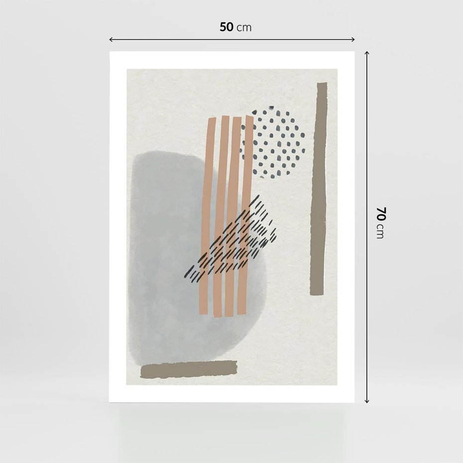 Plakat bez ramy 50x70 - Nowoczesna Abstrakcja: Delikatne Beże - abstrakcja, nowoczesna sztuka