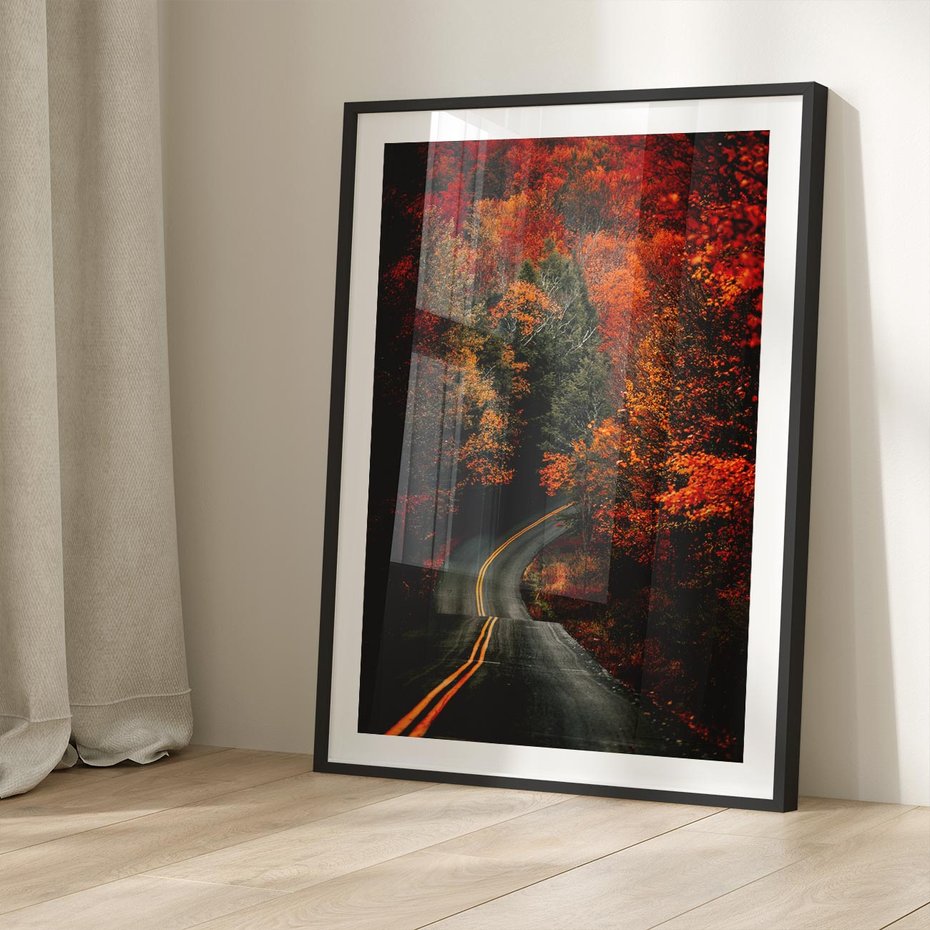 Plakat w ramie 30x40 - Jesienne Podróżowanie - fotografia, jesień - rama czarna