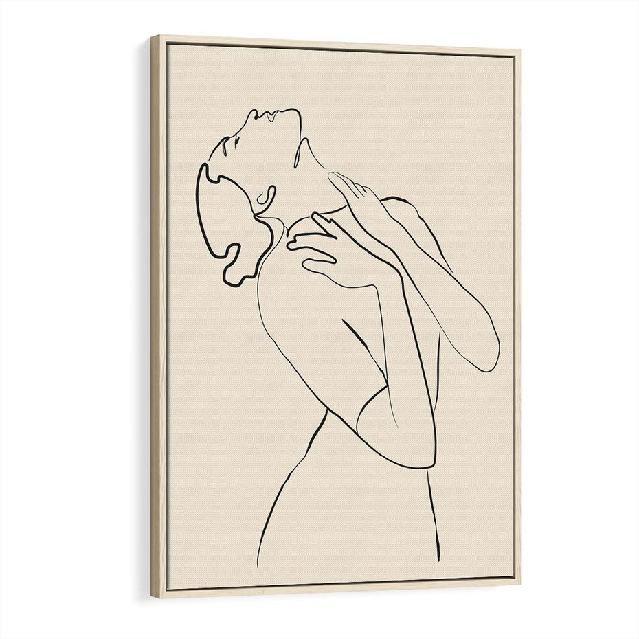 Obraz w ramie 50x70 - Bezkresny Taniec - kobieta, szkic - rama drewno