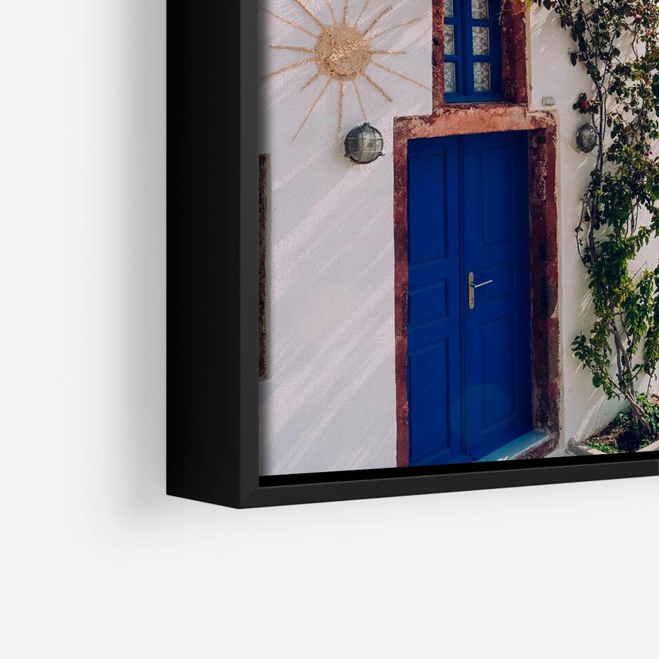 Obraz w ramie 50x50 - Urok Greckiej Wyspy - Santorini, Grecja - rama czarna