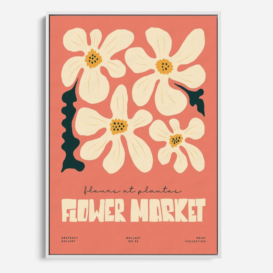 Obraz w ramie 80x120 - Szkicowane Kolorowe Uczucia - kwiatowa kompozycja, minimalizm - rama biała