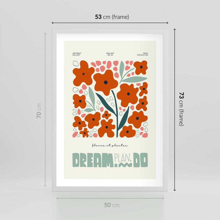 Plakat w ramie 50x70 - Abstrakcyjne Spektrum - kwiaty, abstrakcja - rama biała