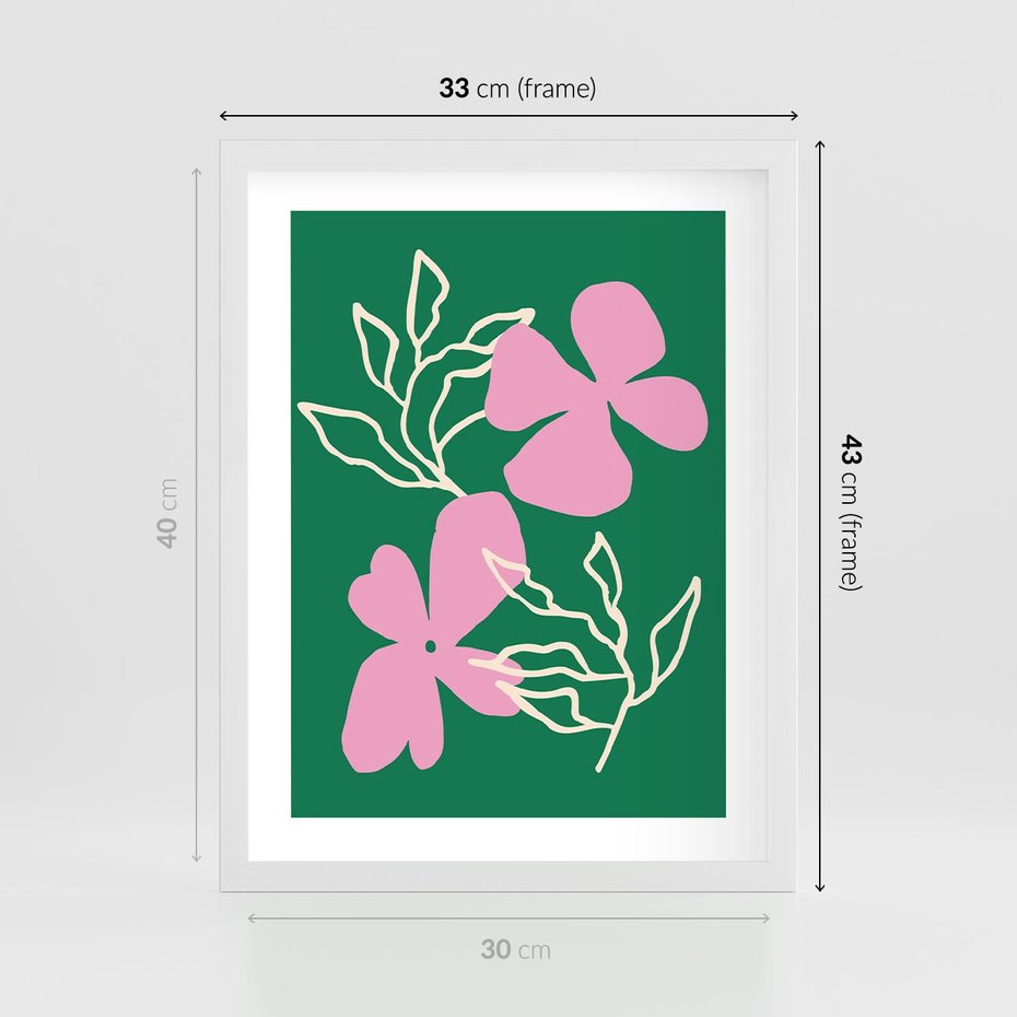 Plakat w ramie 30x40 - Wewnętrzne Fale - abstrakcyjny plakat, boho styl - rama biała