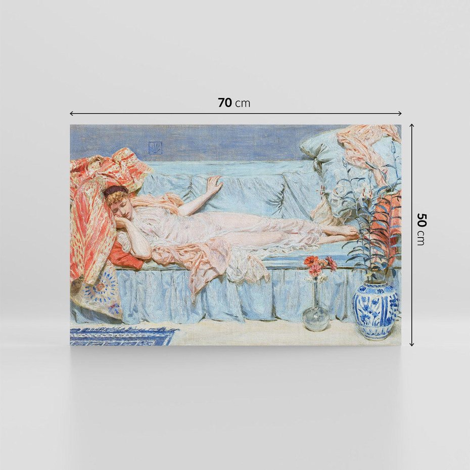 Obraz na płótnie 70x50 - "Lilie" (1866) Albert Joseph Moore - reprodukcja, obraz na płótnie