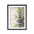 Plakat w ramie 30x40 - Spa kamienie: naturalne piękno - spa, kamienie - rama czarna