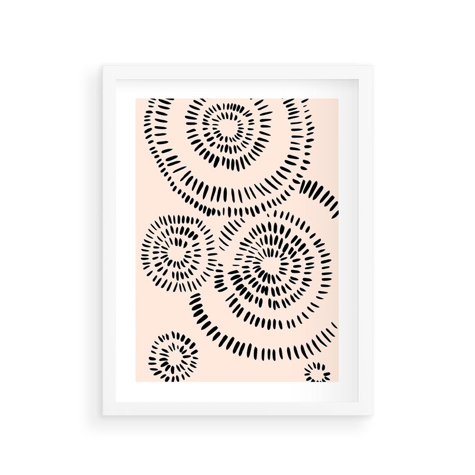 Plakat w ramie 30x40 - Abstrakcyjne Wnętrza - minimalistyczne kształty, odbicia - rama biała