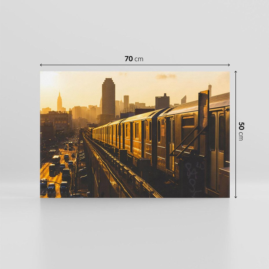 Obraz na płótnie 70x50 - Podróż Podziemna: Pociąg i Metro - pociąg, metro
