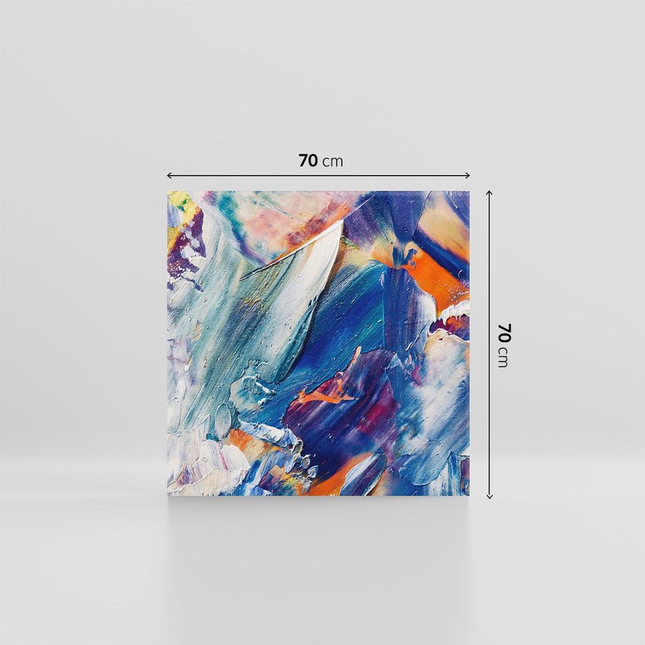 Obraz na płótnie 70x70 - Rytmy ukrytych pragnień - chaos i abstrakcja, plamy koloru