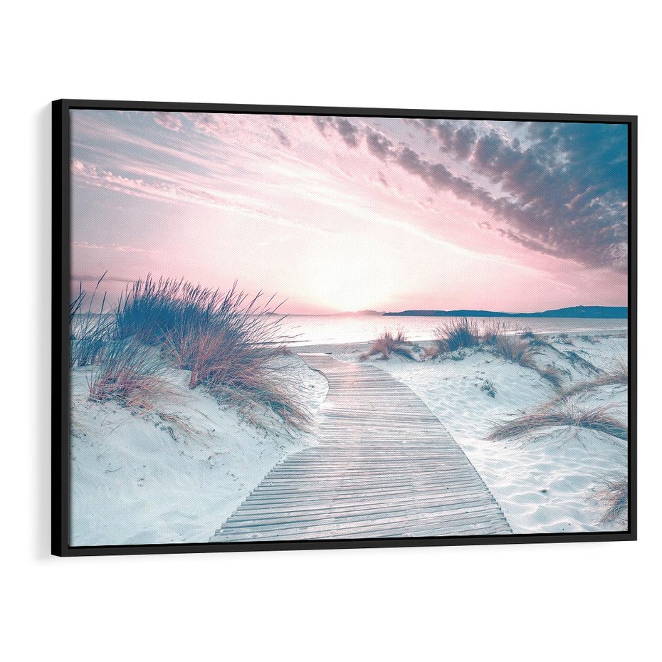 Obraz w ramie 70x50 - Magia Zachodu Słońca - fotografia, stonowane kolory - rama czarna