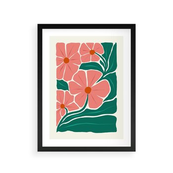 Plakat w ramie 30x40 - Energiczne Opowieści - kwiaty, sztuka nowoczesna - rama czarna