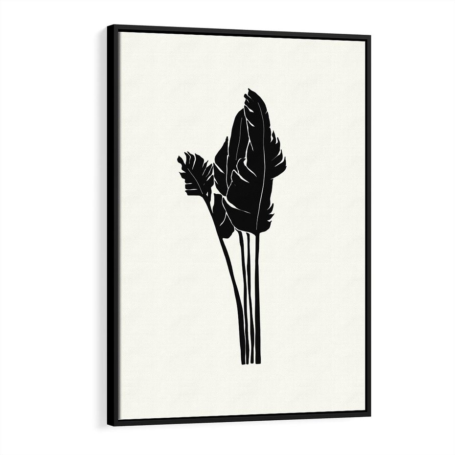 Obraz w ramie 50x70 - Elegancja Palm - nowoczesna sztuka, minimalistyczny styl - rama czarna