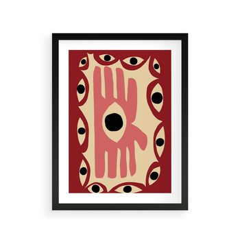 Plakat w ramie 50x70 - Migotliwe Kształty - abstrakcyjny obraz, boho styl - rama czarna