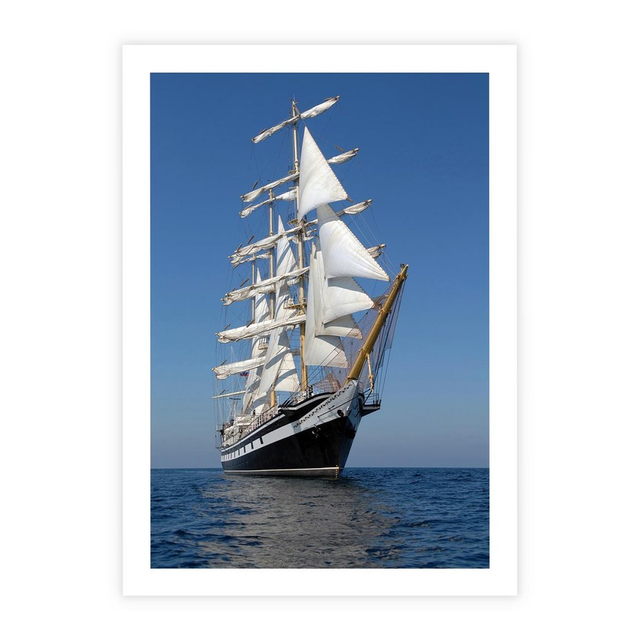 Plakat bez ramy 21x30 - Podróż na Żaglowcu Przygody - żaglowiec, podróż