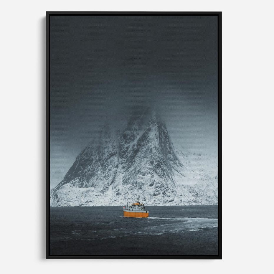 Obraz w ramie 70x100 - Skandynawski pejzaż - skadynawski, pejzaż - rama czarna