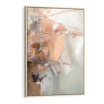 Obraz w ramie 80x120 - Taniec księżycowego pyłu - abstrakcja, tekstury farb - rama drewno