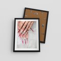 Plakat w ramie 30x40 - Paznokcie jak dzieło sztuki - paznokcie, manicure - rama czarna