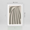 Plakat w ramie 50x70 - Beżowa Delikatność - nowoczesna sztuka, plakat modern - rama biała
