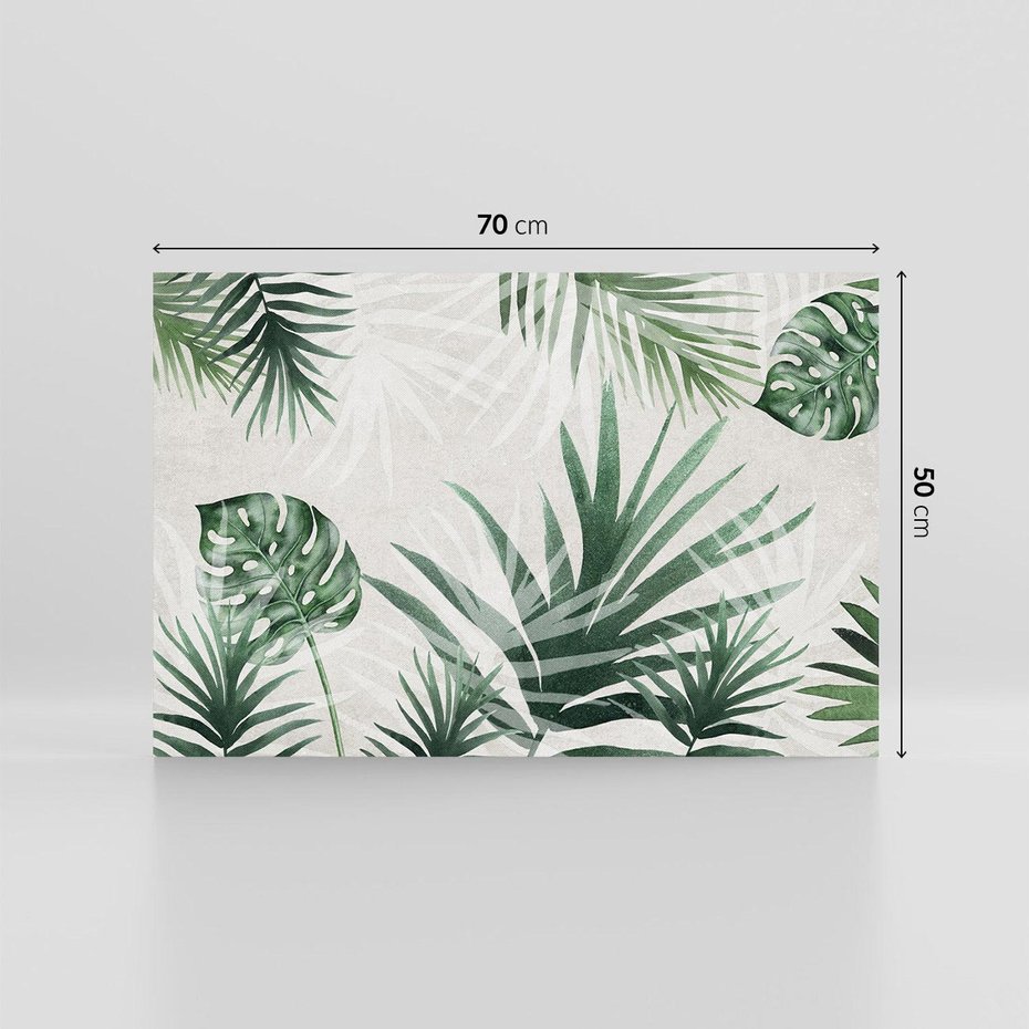 Obraz na płótnie 70x50 - Tropikalne Akwarele - tropikalne liście, akwarela