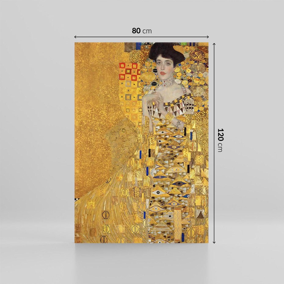 Obraz na płótnie 80x120 - "Portret Adele Bloch-Bauer I" (1907), Gustav Klimt - Reprodukcja - reprodukcja, obraz na płótnie