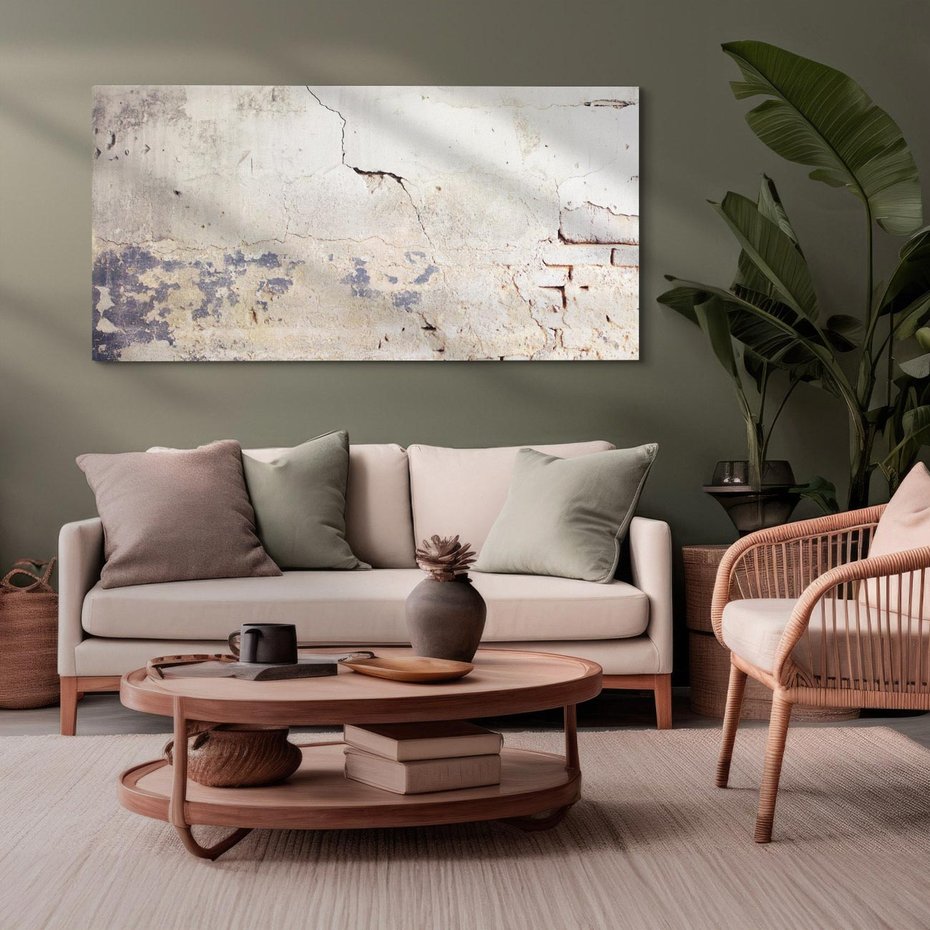 Obraz na płótnie 100x50 - Surowość ściany z betonu - ściana, beton