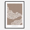 Obraz w ramie 70x100 - Harmonijne Granice - sztuka minimalizmu, biała rycina - rama czarna