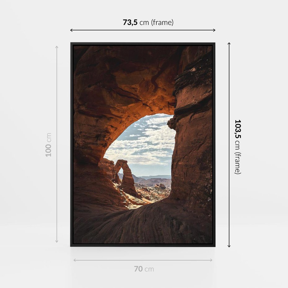 Obraz w ramie 70x100 - Magia pustynnego kanionu - pustynia, kanion - rama czarna